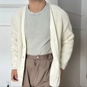 Men's Cream Sweater Cardigan
